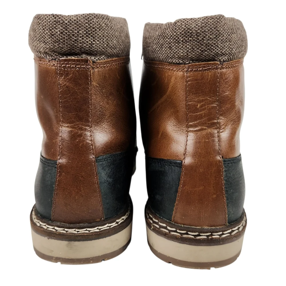 Crēvo Kannard Chestnut Brown Black Leather Water Resistant Duck Boot Men Size 13